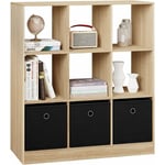 Bibliothèque Woltu 30P x 80l x 86, 5H cm, Étagère Rangement, Meuble de Rangement, Bibliothèque pour Salon, Bureau, Chambre d'enfant, Chêne Clair