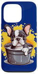 iPhone 13 Pro Frenchie Foam Bathtub Dark Blue Case