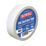 Faithfull FAITAPEPVCW Ruban adhésif électrique en PVC 19 mm x 20 m Blanc