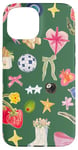 Coque pour iPhone 15 Collage vert cowgirl Y2K avec nœud mignon et esthétique