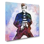 Elvis Presley The Jailhouse Rock in Abstract Modern Canvas Wall Art Print Ready to Hang, Framed Picture for Living Room Bedroom Home Office Décor, 20x20 Inch (50x50 cm)