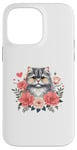 Coque pour iPhone 14 Pro Max Roses Flowers British Longhair Cat Highland Straight