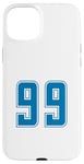 Coque pour iPhone 15 Plus Bleu Numéro 99 Équipe Junior Sports Uniforme Numéroté