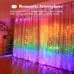 Aiducho - 1.5mx 2m 280leds Arc-En-Ciel Rideau Guirlandes Lumineuses Rideau Coloré Guirlandes Lumineuses Noël Décoratif Suspendu Lumières Fil De