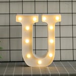 Ugreat - Lettres de l'alphabet à led avec lumière blanche chaude pour décoration d'intérieur, fête, bar, mariage ou festival(U),AAFGVC