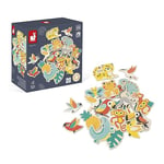 Janod - Set de 24 Magnets Tropicaux Tropik - Jouet d'Eveil en Bois - Jouet Magnétique - Imagination et Motricité Fine - Certifié FSC- Dès 2 Ans, J08274