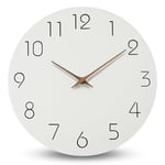 Aolso Horloge Murale,Horloge Murale Ronde 30CM(12 Pouces) Moderne Horloge Murale silencieuse, Mouvement à Quartz Silencieux,Design Minimaliste Moderne pour Salon,Cuisine,Bureau,Chambre(Blanc)