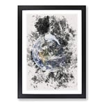 Big Box Art The Beauty of Planet Earth Watercolour Framed Wall Art Picture Print Ready to Hang, Black A2 (62 x 45 cm)