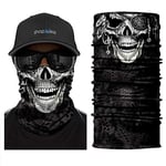 ShopINess Polaire Neck Warmer Cache-Cou Unisexe Echarpe avec Doublure Polaire Coupe-Vent pour Moto Ski Sport et Activités de Plein Air Crâne (Crâne Pirate)