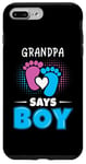 Coque pour iPhone 7 Plus/8 Plus Grandpa Says Boy Tenue de révélation du sexe pour bébé