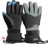 Gants de ski et de neige pour homme et femme - Gants de snowboard imperméables Thinsulate 3M - Gants d'hiver chauds et coupe-vent avec double poche.[G681]