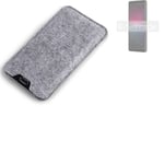 Felt case sleeve for Sony Xperia 10 IV grey protection pouch