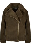 Urban Classics Ladies Sherpa Biker Jacket, Olive, M Femme