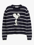 Chinti & Parker Wool and Cashmere Blend Striped Snoopy Jumper