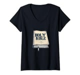 Womens Pretty Holy Bible Outfit for Books and Christ Lovers V-Neck T-Shirt