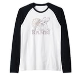 Disney Bambi Floral Outline Light Manche Raglan