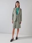 L.K.Bennett Daphne Houndstooth Blazer, Green/Cream