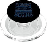 Best Fun Adult Men Humour Fishing - The Adventure Begins PopSockets PopGrip pour MagSafe