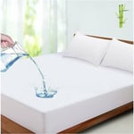 Protège Matelas Imperméable 140x190/200 cm, Fibre de Bambou, Alèse Respirante, Hypoallergénique, Anti-Acarien, Anti-Bactérien, Silencieux, Ultra