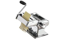 Premier Housewares Pasta Making Machine Manual Handle Roller Chrome,Cutter Steel Pasta Making Kit H15x W21 x D20,Silver