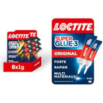 Loctite Super Glue-3 Power Gel Mini Dose lot de 6, colle forte enrichie en caoutchouc, mini-dose & Super Glue-3 Original, colle forte et résistante de haute qualité