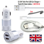 Samsung Galaxy S6 S6 Edge-in Car Fast Dual Charger Plus Micro Usb Charging Cable