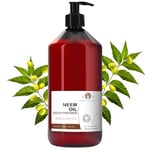 Huile de Neem Pure, Ultra-concentrée, Soin Peau et Cheveux, Protection Végétaux, Anti Pucerons, Cochenilles, Repulsif Moustiques, Équivalent à 200 L de Pulvérisation, 1000 ml