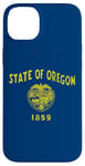 Coque pour iPhone 14 Plus Drapeau de l'État d'Oregon The Castor State