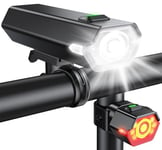 Glangeh Lumiere Velo LED Ultra Puissant, [Phares Latéraux] Lampe Velo Rechargeable USB, 4 + 6 Modes Éclairage Velo Avant et Arrière, 360°Rotatif & Étanche IP65, Accessoire de Vélo Enfant, VTT, VTC