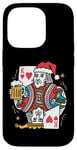 Coque pour iPhone 14 Pro King Of Hearts With Beer Jeu de cartes vintage pour amateur de bière