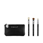 Glam and Go Mini Eye Brush Set by SIGMA for Women - 4 Pc Blending Mini Brush - E25, Eye Shading Mini Brush - E55, Pencil Mini Brush - E30, Mini Beauty Bag