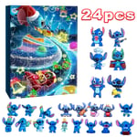 HOT Christmas Stitch Cartoon Advent Calendar Countdown Minifigures Doll Gift Kid