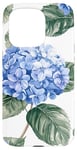 Coque pour iPhone 15 Pro Aquarelle Floral Bleu Hortensias Pretty Blue Floral