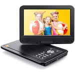 AUCUNE APEMAN 12,5'' Lecteur DVD Portable avec Ecran Rotatif 10,5'' Batterie Rechargeable Intégrée Carte SD Transmission Directe USB AVI/RM