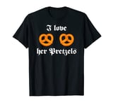 Funny I Love Her Pretzels Octoberfest Boobs Beer Drinking T-Shirt