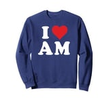 I Heart AM Initials I Love A.M. First And Last Name A M Sweatshirt