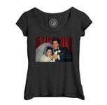 T-Shirt Femme Col Echancré Elvis Presley The King Mariage Las Vegas 1967 Rock N Roll