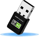 Clé USB Wi-Fi pour PC WiFi Adaptateur 600 Mbps Mini Dual Band 2,4 GHz/5 GHz Adaptateur sans fil 802.11ac/n/g/b Dongle réseau pour PC, Windows XP/7/8/10/Vista, pas besoin de CD, Plug & Play