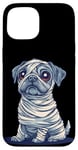 Coque pour iPhone 15 Chien mignon comme momie pour les amoureux des chiens et des momies