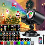 YAZEKY LED Projecteur Noel Exterieur 2 en 1, 24 Diapositives et 10 Couleurs Océan Lampe de Projection Noël Extérieur Intérieur avec Télécommande pour Décoration Noël, Fête, Halloween