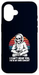 Coque pour iPhone 16 I Can't Hear You I'm in My Own Concert Skeleton Music Lover