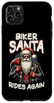 Coque pour iPhone 11 Pro Max Biker Santa Rides Again Funny Xmas Cool Moto Rider