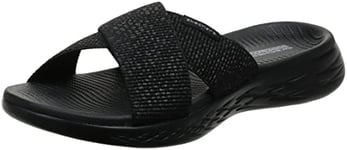 Skechers Women's ON-The-GO 600-GLISTENING Slide Sandal, Black, 4 UK