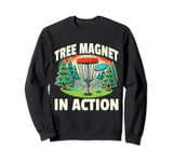 Frisbee Disc Golf Tree Magnet In Action Disc Golfer Sweatshirt