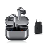 Samsung Galaxy Buds3 Pro, Écouteurs sans Fil, Réduction Active de Bruit, Bluetooth, Argent, Audio 360, Galaxy AI, chargeur secteur inclus, (Version FR) [Exclusivité Amazon]