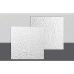 DECOSA Dalle de plafond PARIS - polystyrène - blanc - effet crépi - 50 x 50 cm - 2 sach. (=4 m2) - blanc