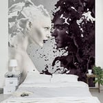 Apalis Papier peint photo non tissé 95388 - Motif lait et café - Papier peint photo 3D - Pour chambre à coucher, salon, cuisine - Dimensions : 192 x 192 cm - Gris