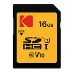 Kodak - 16GB UHS-I U1 V10 SDHC/XC SD Card - Memory Card - Read Speed 85MB/s Max - Write Speed 25MB/s Max - Storage of Full HD Videos and High Definition Photos - SD Card