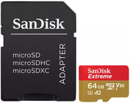 Sandisk 64GB Extreme Micro SD XC 4K A2 Card 160MB/s + SD Adapter For GoPro MAX