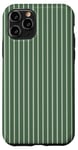 Coque pour iPhone 11 Pro Vert sauge rayé girly esthétique Preppy Stripe verticale